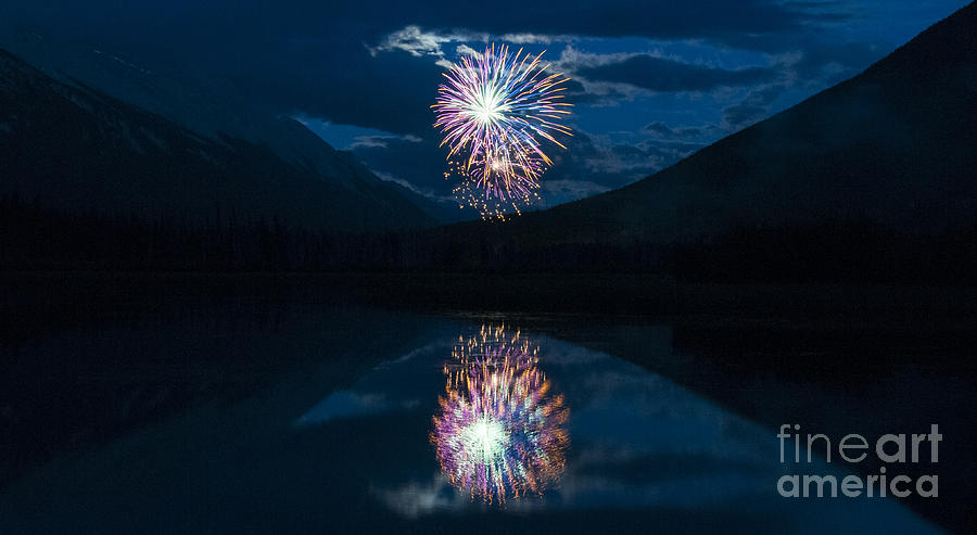 Banff Fireworks #1 Photograph by Vivian Christopher