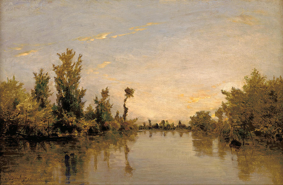 Banks of the Seine #2 Painting by Charles-Francois Daubigny