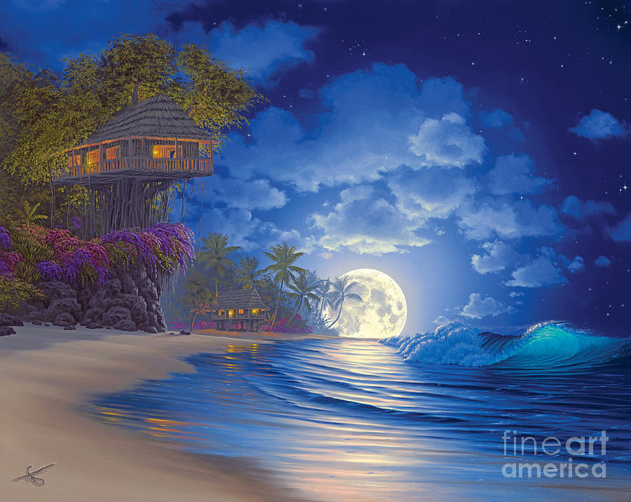 Banyan Moon Painting by Al Hogue