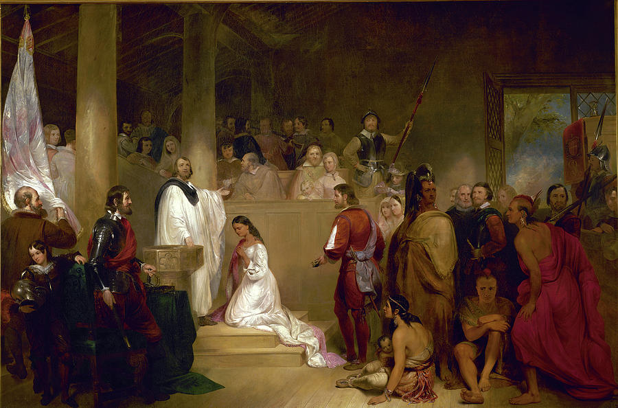 Baptism of Pocahontas #1 Painting by John Gadsby Chapman