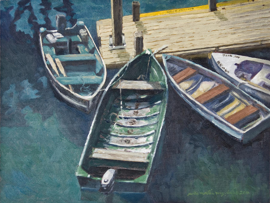 Boat Painting - Bar Harbor Boats #1 by Peter Muzyka