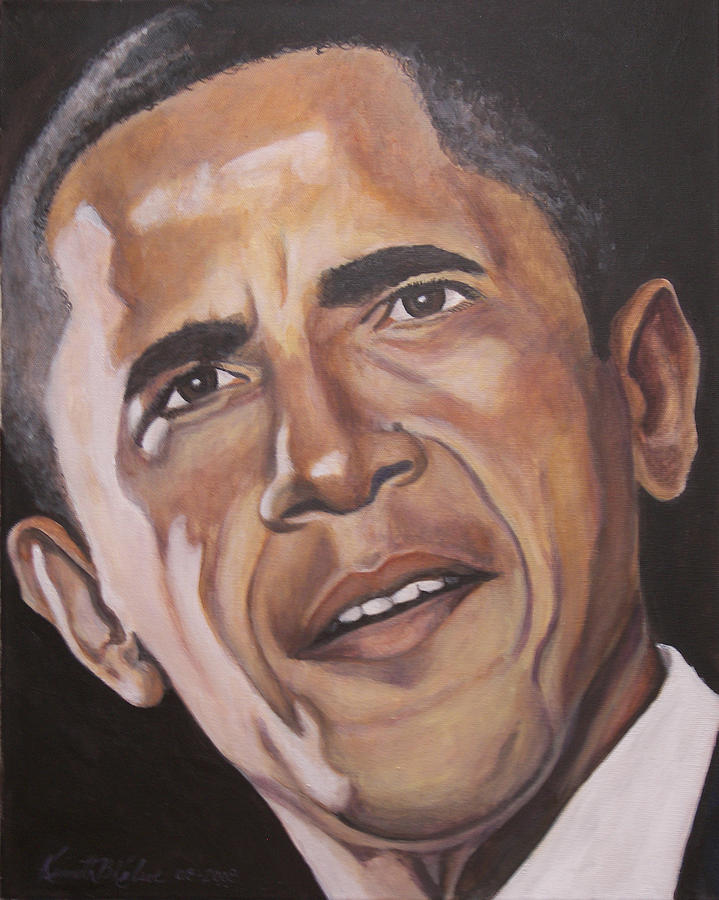 Barack Painting - Barack Obama #1 by Kenneth Kelsoe