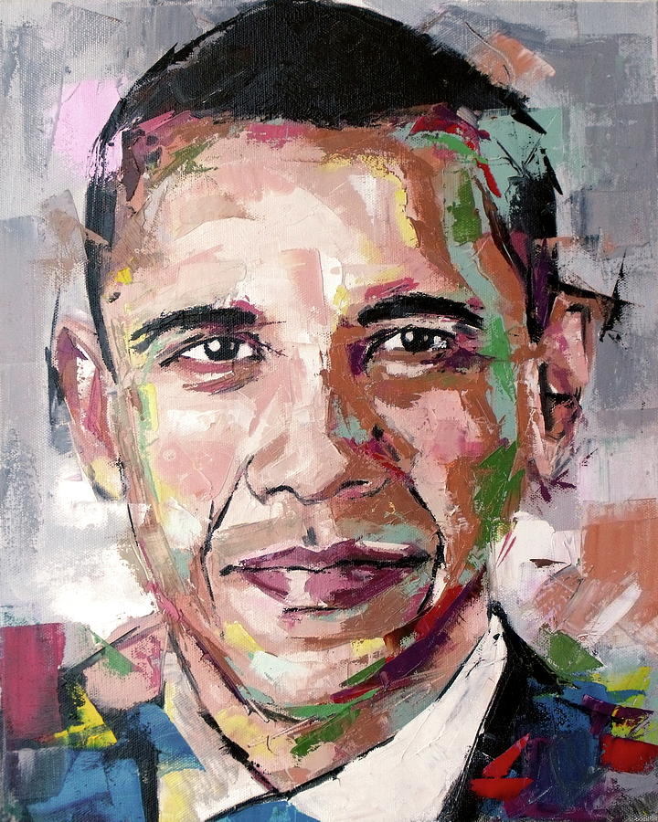 Abstract Painting - Barack Obama #1 by Richard Day