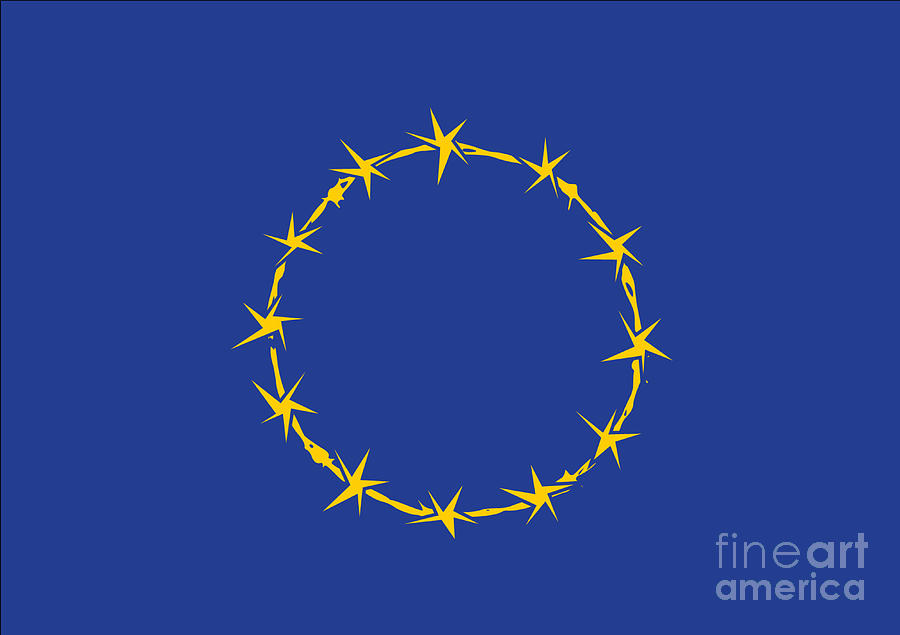 Barbed European Union Flag Mixed Media