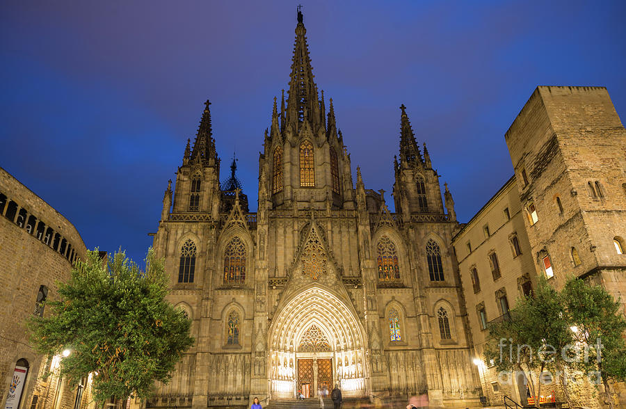 Barcelona Cathedral at night #1 Photograph by Andrew Michael