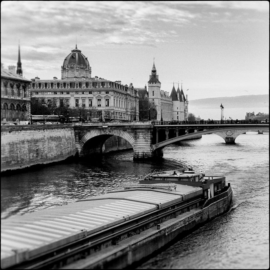 Paris Photograph - Barge on the Seine #1 by Lazh Lo