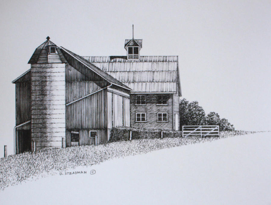 Barn and Silo Painting by Deanna Steadman - Pixels