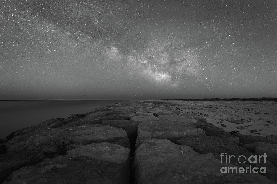 Barnegat Jetty Milky Way Rising #1 Photograph by Michael Ver Sprill