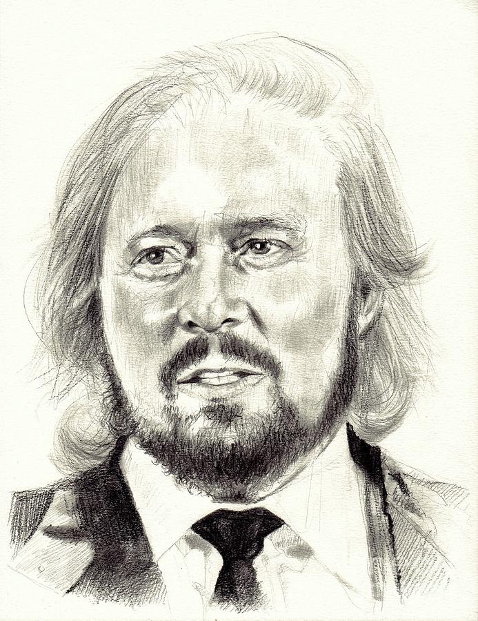 Gibb Drawing - Barry Gibb portrait by Suzann Sines Gibb Drawing - Barry Gibb portrait by Suzann Sines