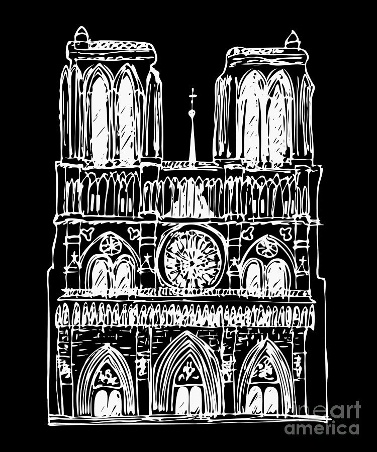 Basilica Notre Dame #1 Drawing by Michal Boubin