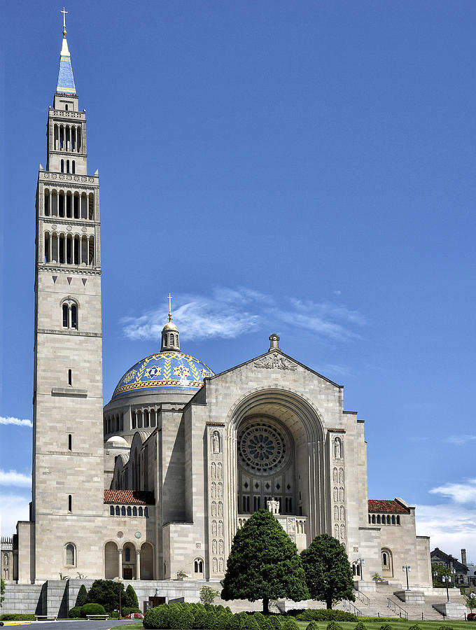 Basilica of The National Shrine of the Immaculate Conception #1 Photograph by Brendan Reals