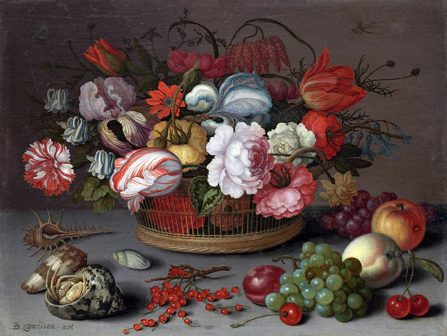 Basket of Flowers #5 Painting by Balthasar van der Ast