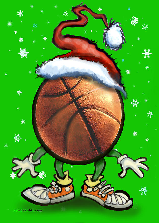 Basketball Christmas #2 Digital Art by Kevin Middleton