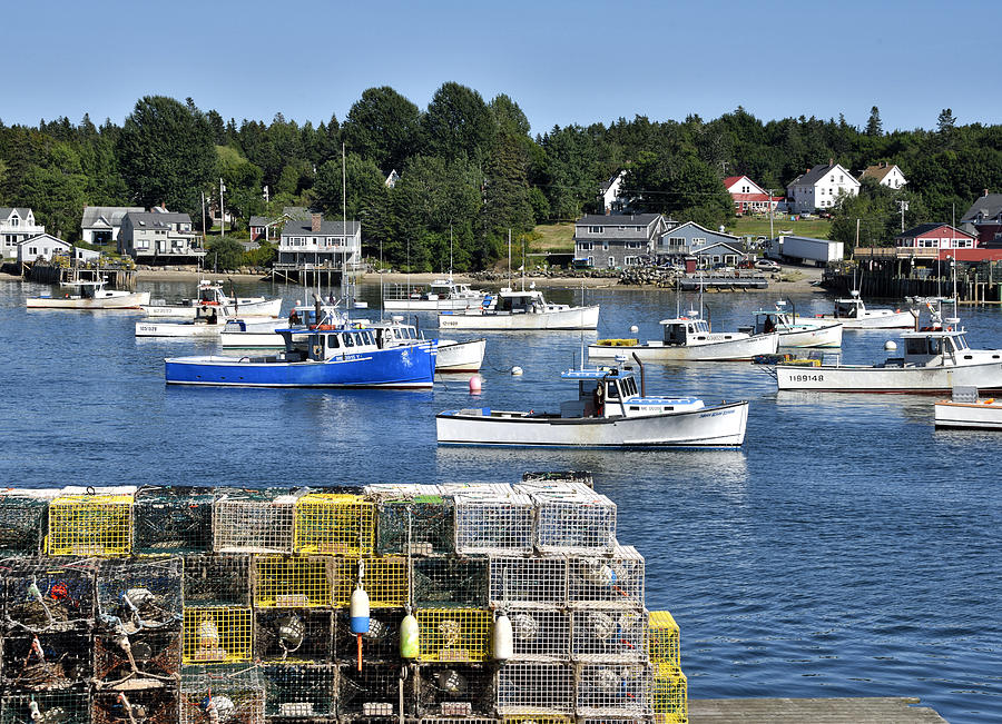 Bass Harbor - lobster traps - Maine #1 Photograph by Brendan Reals