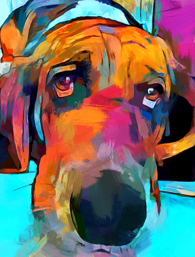 Nature Painting - Basset Hound #1 by Chris Butler