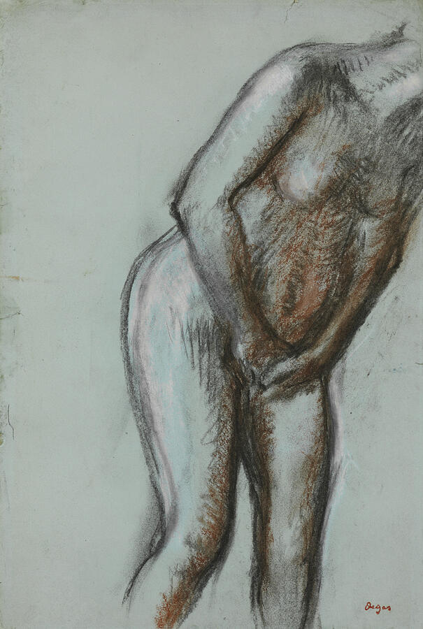 Bather, from circa 1896 Drawing by Edgar Degas