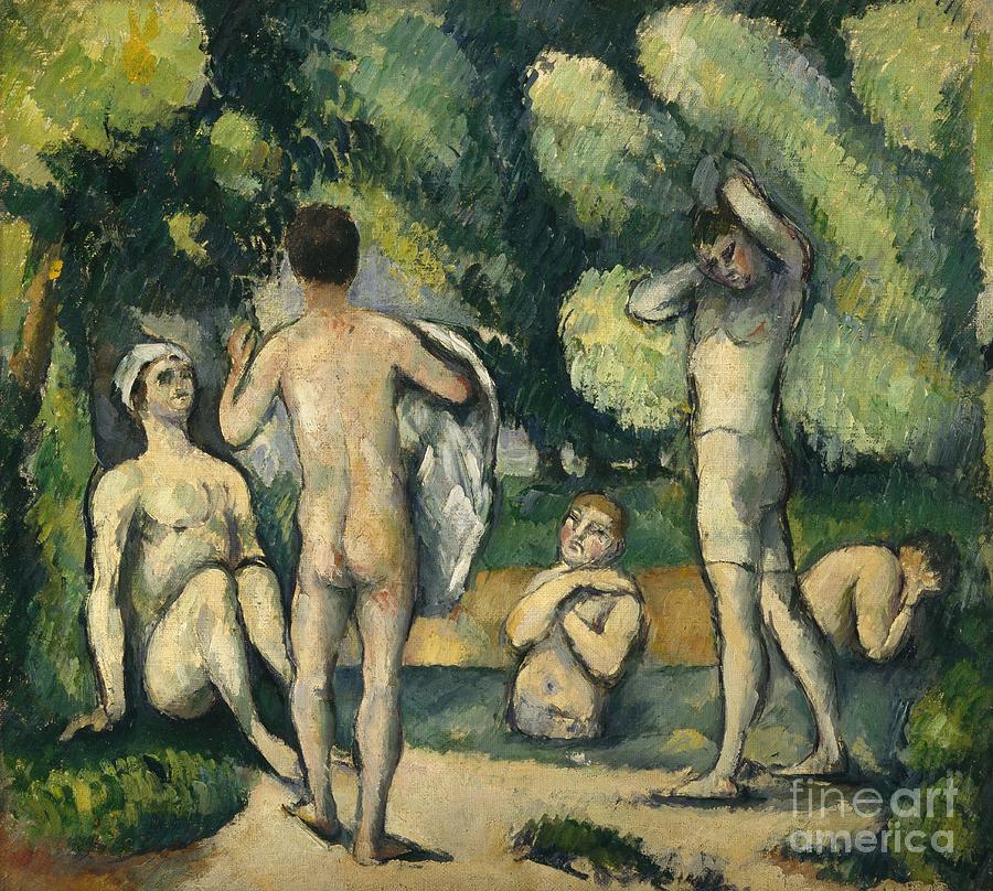 Nude Painting - Bathers by Paul Cezanne