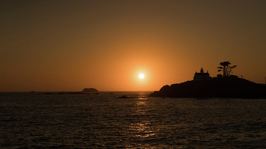 Battery Point Lighthouse Sunset Crescent City California #1 Photograph by Lawrence S Richardson Jr