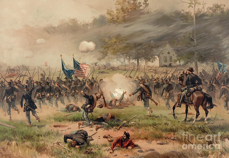 Battle of Antietam Painting by Thure de Thulstrup