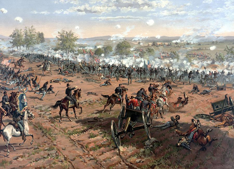 Civil War Painting - Battle of Gettysburg by War Is Hell Store
