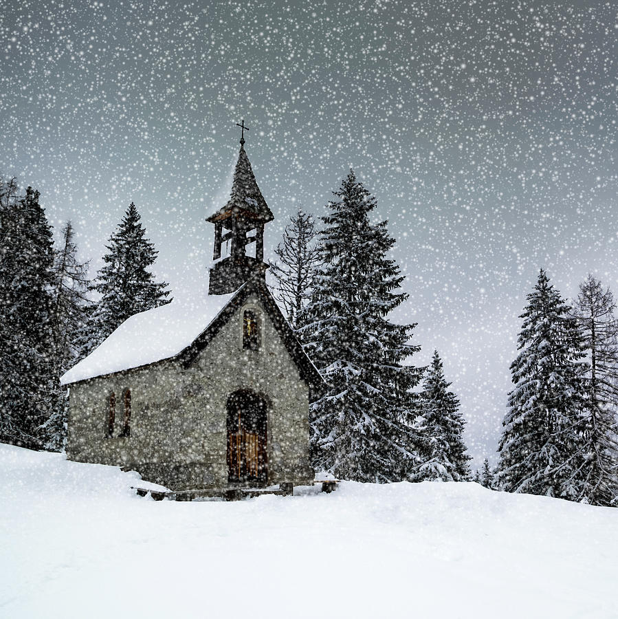Winter Photograph - Bavarian Winters Tale Anna Chapel #1 by Melanie Viola