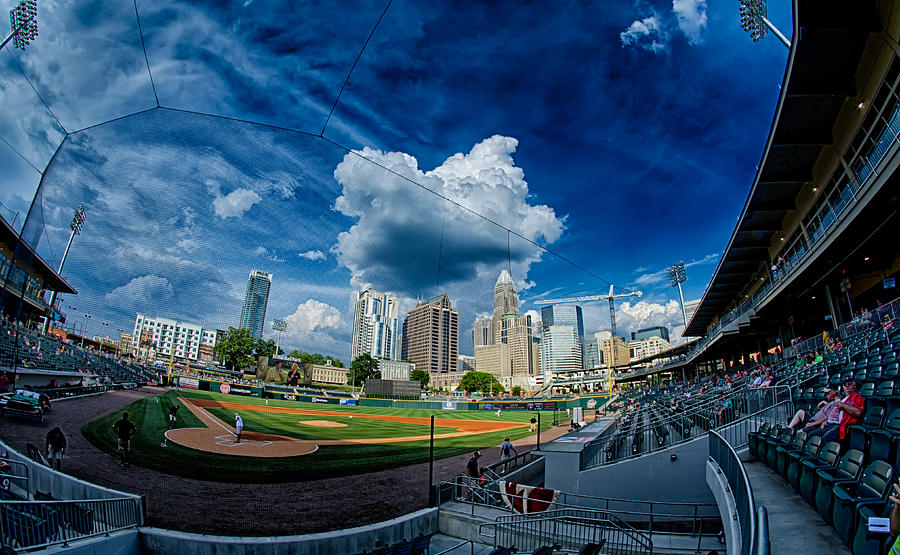Bbt Baseball Charlotte Nc Knights Baseball Stadium And City Skyl #1 Photograph by Alex Grichenko