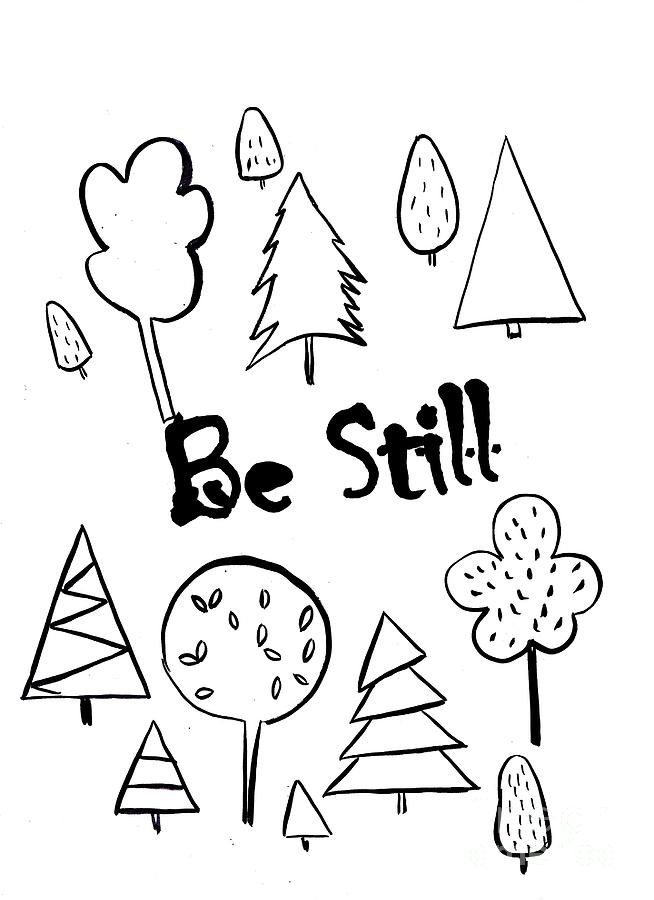 Tree Painting - Be still #1 by Sweeping Girl
