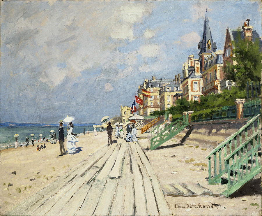 Claude Monet Painting - Beach At Trouville  #1 by Claude Monet