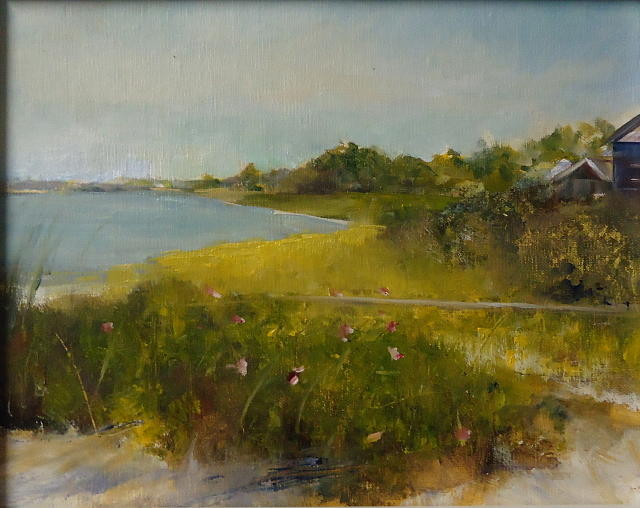 Landscape Painting - Beach HOuse by Joan Sicignano