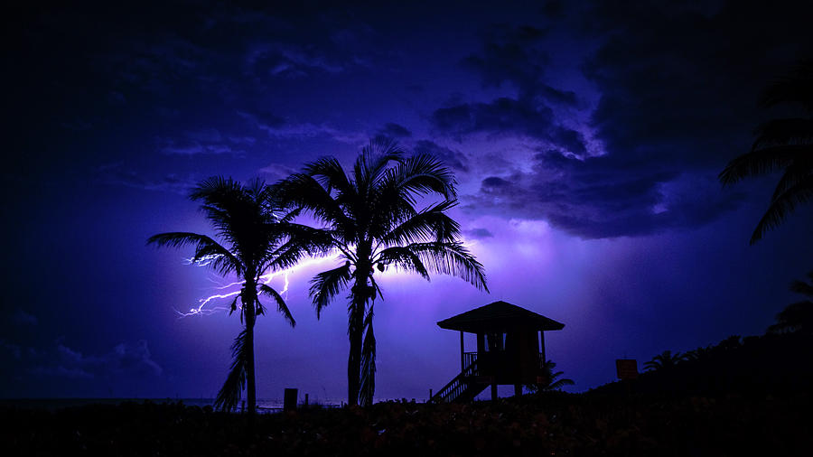 Beach Lightning Delray Beach Florida #1 Photograph by Lawrence S Richardson Jr