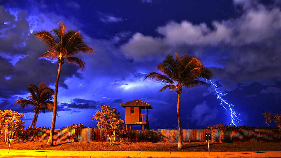 Beach Lightning #1 Photograph by Lawrence S Richardson Jr