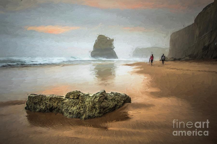 Beach Stroll #1 Digital Art by Howard Ferrier