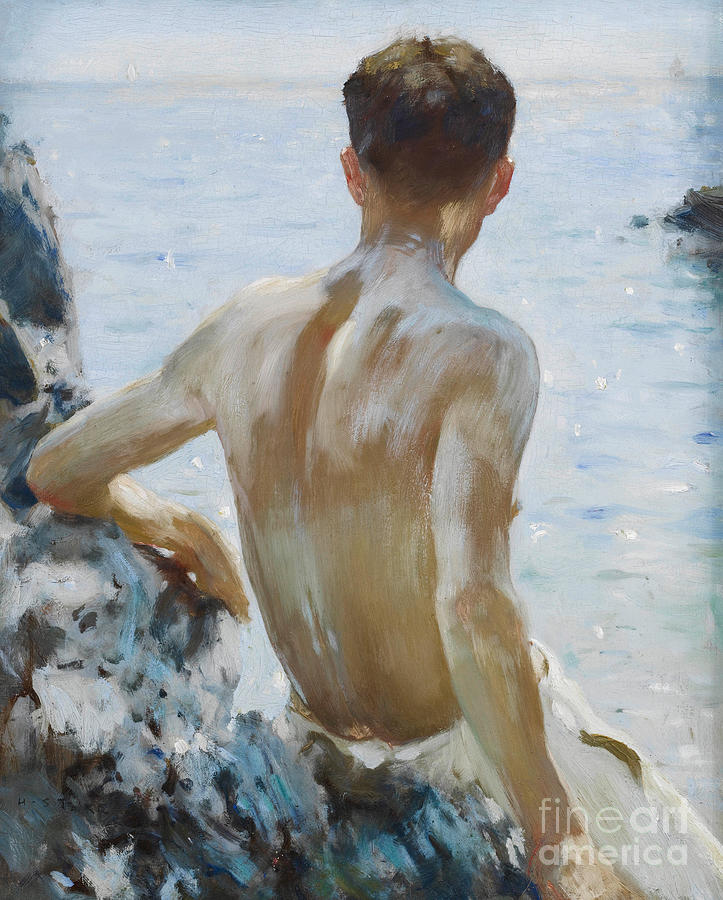 Nude Painting - Beach Study by Henry Scott Tuke