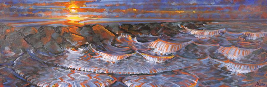 Beach Sunset 2 Painting by Gary M Long