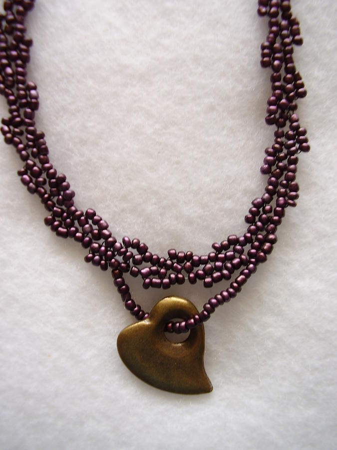 Jewelry Jewelry - Beaded Choker In Matte Wine Purple #1 by Yvette Pichette