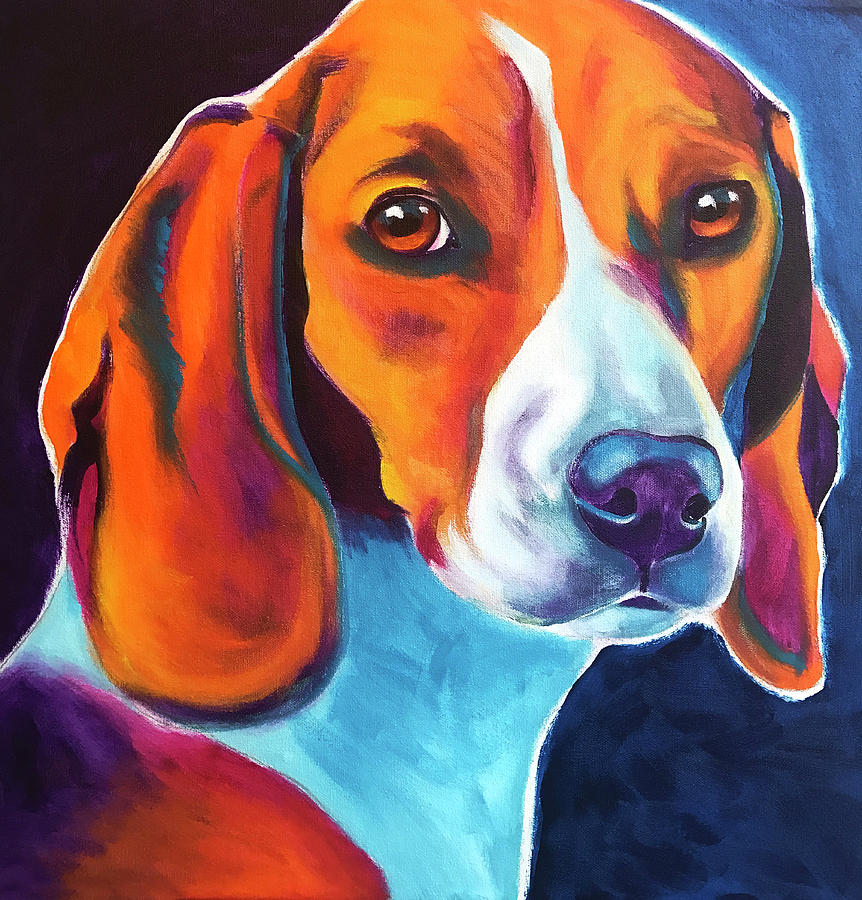 Dog Painting - Beagle - Lucille by Dawg Painter