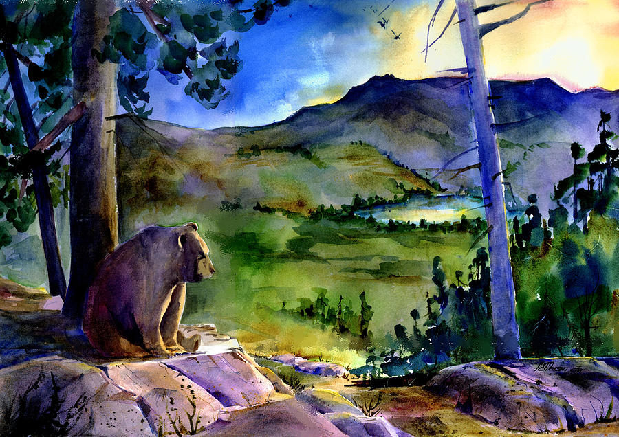Bearly Light at Castle Peak #1 Painting by Joan Chlarson