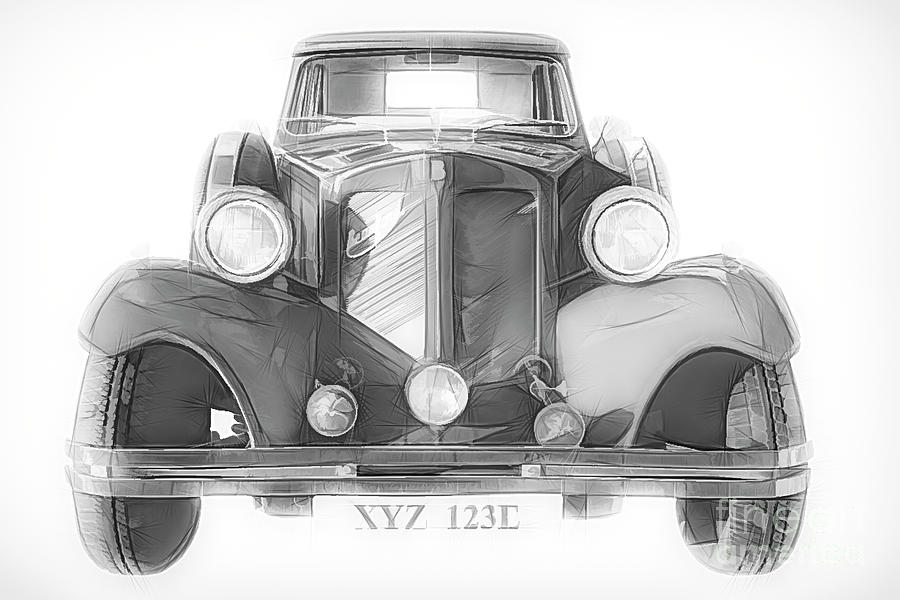 Beauford Classic Car #1 Mixed Media by Linsey Williams
