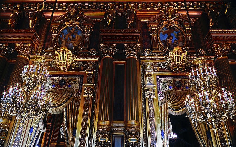 Beautiful Interior Of The Palais Garnier In Paris, France #2 Photograph by Rick Rosenshein