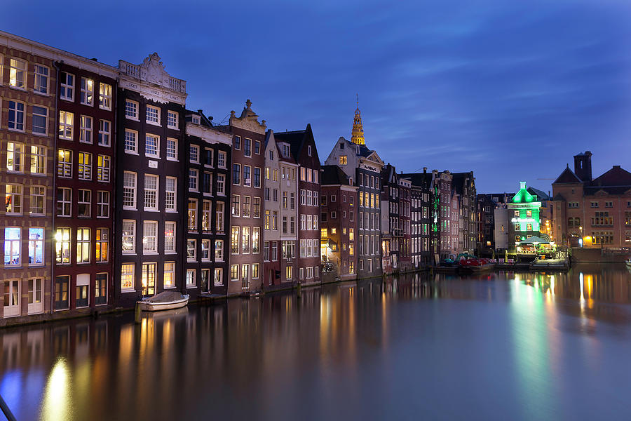 Beautiful night scenery of Amsterdam, Netherlands Photograph by Sheng ...