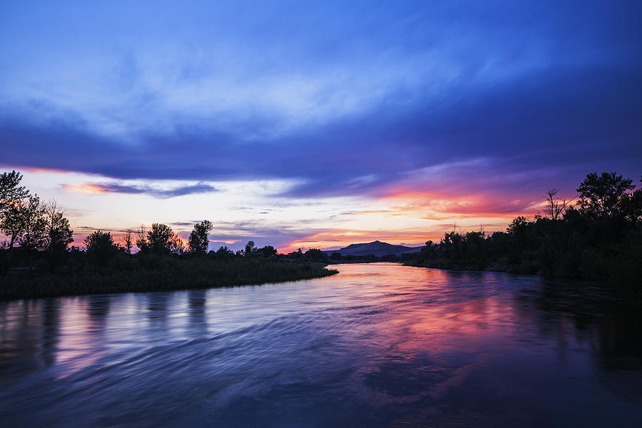 Beautiful sunset along Boise River #1 Photograph by Vishwanath Bhat