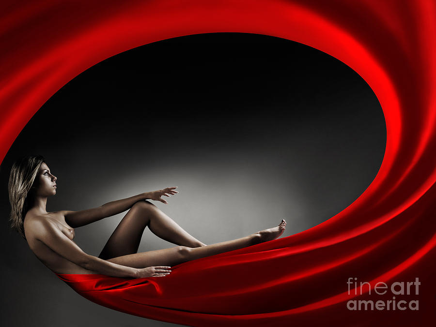 Fantasy Photograph - Beautiful Woman in a Whirl of Power #1 by Maxim Images Exquisite Prints