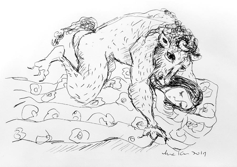 Beauty and beast #1 Drawing by Hae Kim