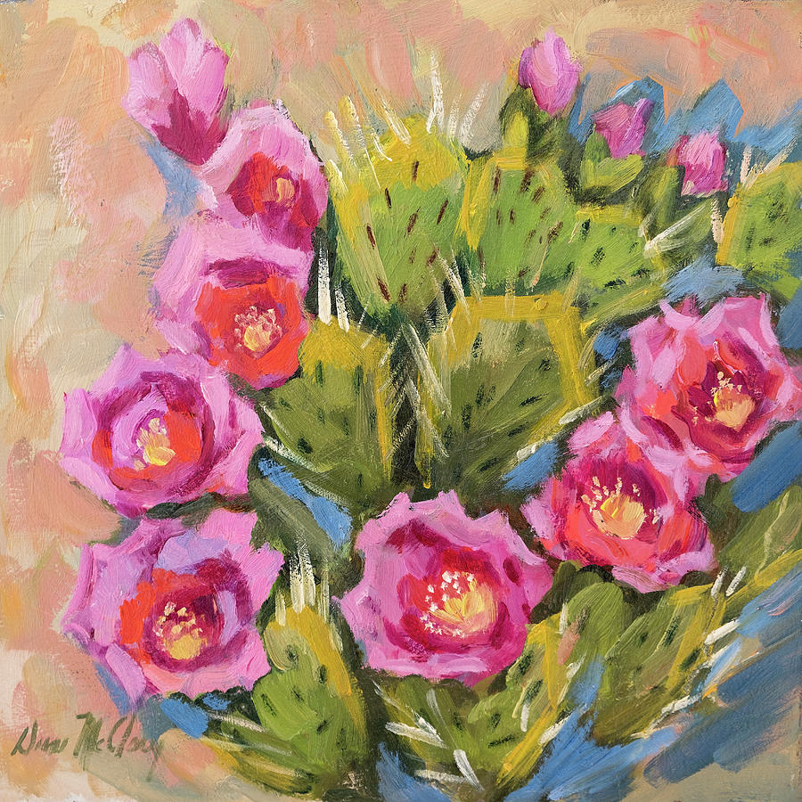 Beavertail Cactus #1 Painting by Diane McClary