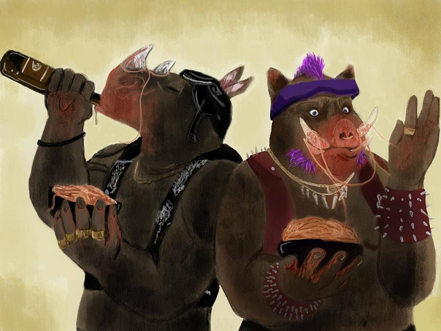 Bebop And Rocksteady Painting