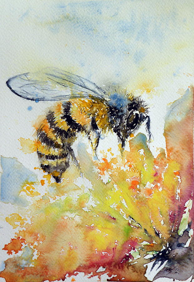 Bee #4 Painting by Kovacs Anna Brigitta