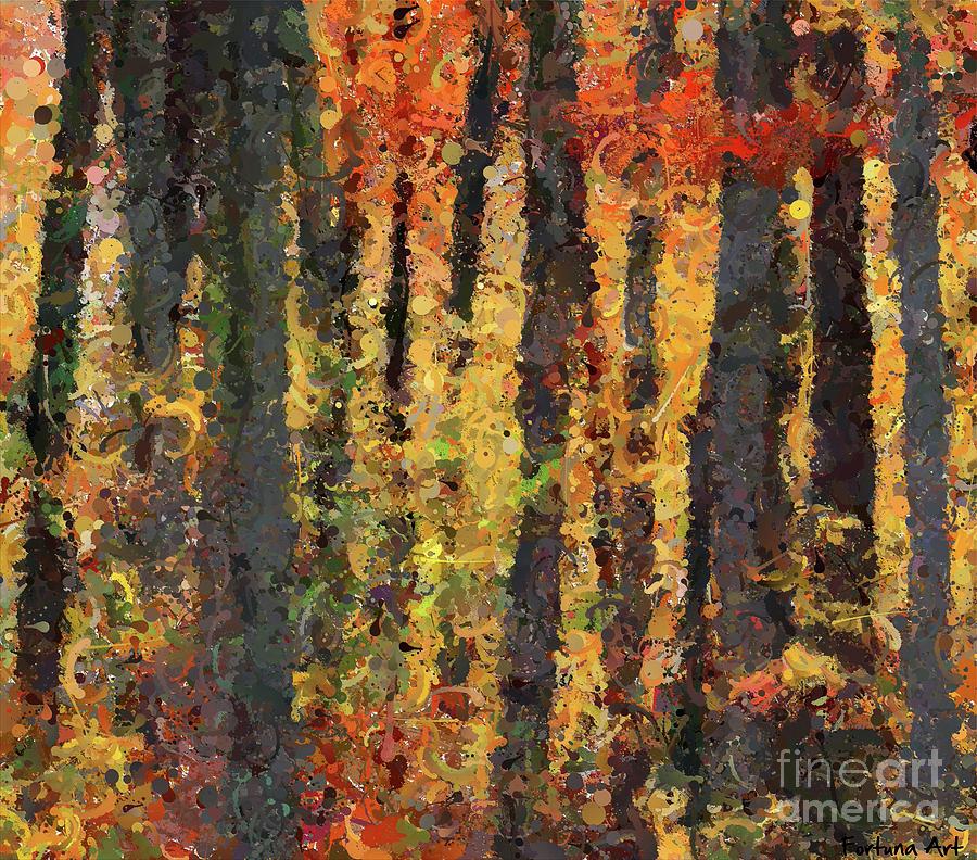 Beech Forest in Autumn #2 Digital Art by Dragica Micki Fortuna
