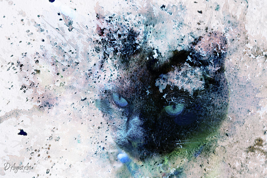 Abstract Mixed Media - Behind Blue Eyes #1 by Theresa Campbell