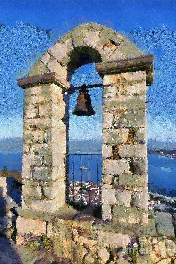 Belfry on Palamidi castle #1 Painting by George Atsametakis