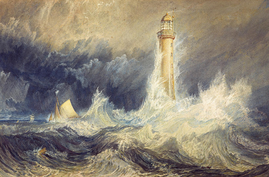Joseph Mallord William Turner Painting - Bell Rock Lighthouse #1 by JMW Turner